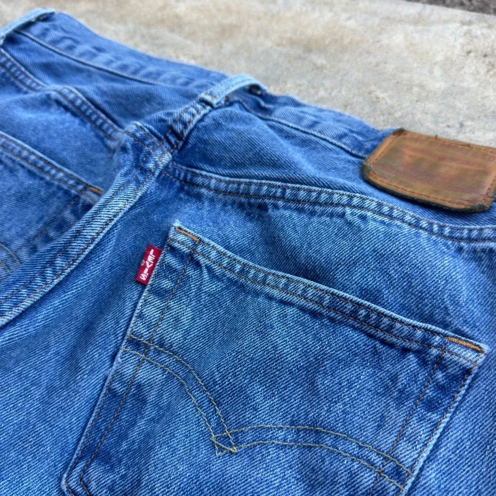 Vintage 90s Levis Big E 501 90s Style Workwear Gorpcore Blue W29 L32 (g4a)
